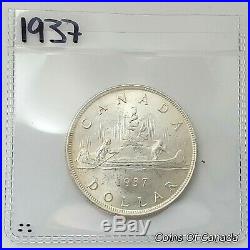 1937 Canada Silver $1 Dollar UNCIRCULATED Coin SUPERB BLAST WHITE #coinsofcanada