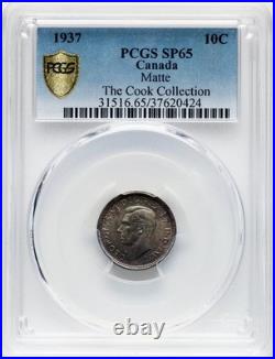 1937 Canada Specimen Matte Dime 10c PCGS SP65 Beautiful Toning THE COOK COLLEC
