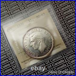 1939 Canada $1 Silver Dollar Coin ICCS MS 65 Heavy Cameo Rare #coinsofcanada