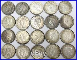 1939 Canada silver dollars Parliament King George VI 1-roll 20 coins VF to EF+