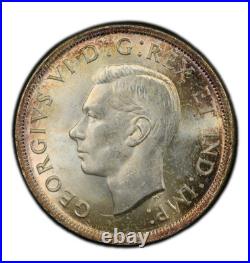 1939 MS-63 PQ TONED Canadian Silver Dollar Coin PCGS Certified