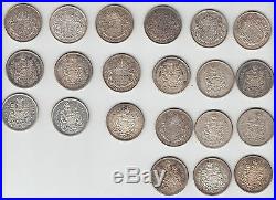 1940 1965 Canada 50 Cent silver Collection LOT of 21 coins