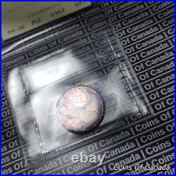 1943 Canada 25 Cents Silver Coin ICCS MS 64 Blue Purple Toner #coinsofcanada