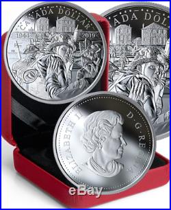 1944-2019 D-Day 75th Anniv Proof Pure Silver Dollar $1 Canada Coin, Juno Beach