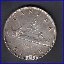 1945 Canada 1 Dollar Silver Coin