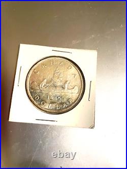 1945 Canadian Silver Dollar AU Very Low Mintage Coin