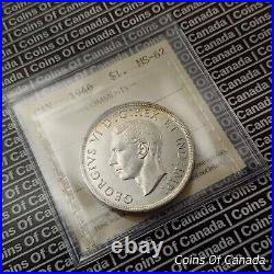 1946 Canada $1 Silver Dollar Coin ICCS MS 62 In Old ICCS Flip #coinsofcanada