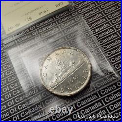 1946 Canada $1 Silver Dollar Coin ICCS MS 62 In Old ICCS Flip #coinsofcanada