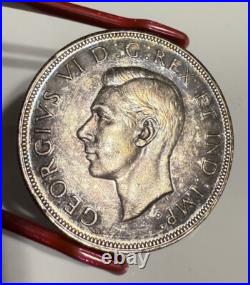 1946 Canada Silver $1 Dollar Coin Rainbow Patina