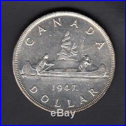 1947 Canada 1$ Silver Dollar Coin Maple Leaf