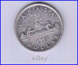 1947 Canada Silver Dollar Coin Pt 7 Dhp
