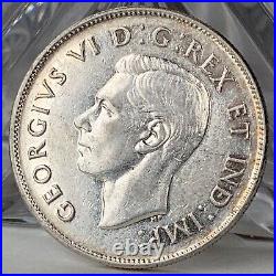 1947 Canada 50 Cents Silver Coin Curved 7 George VI
