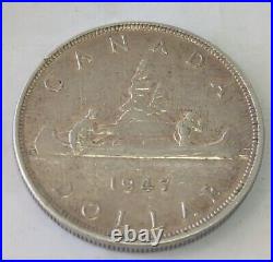 1947 Canada Silver Dollar $1 Coin Blunt 7 Circulated Uncertified