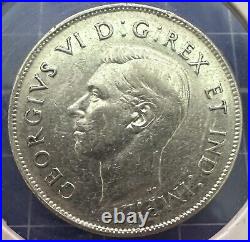 1947 Canada Straight 7 Silver 50 Cents High Grade Half Dollar Nice Coin