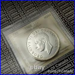 1948 Canada $1 Silver Dollar Coin ICCS MS 60 Blast White Beauty #coinsofcanada