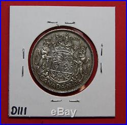 1948 Canada 50 Cent Silver Coin Fifty Half Dollar D111 $170 VF