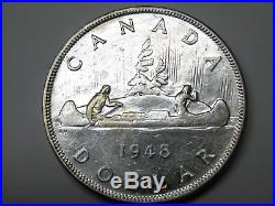1948 Canada Canadian Silver Dollar $1 Coin