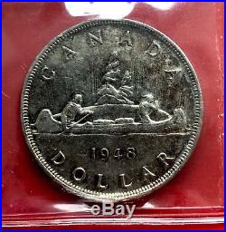1948 Canada Silver One Dollar Coin ICCS EF 40 Key Date Dollar