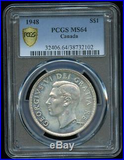 1948 Canadian Silver Dollar PCGS MS-64 AMAZING COIN