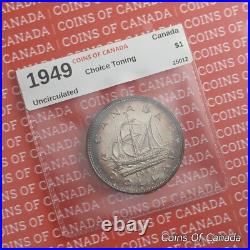 1949 Canada $1 Silver Dollar Coin Uncirculated Choice Toning #coinsofcanada