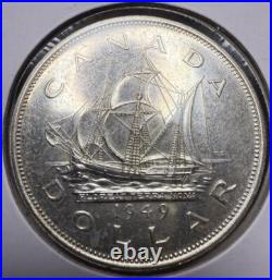 1949 Canada Silver $1 Dollar Coin Matthew's Ship Beautiful Example