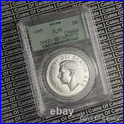 1949 Canada Silver Dollar Coin PCGS PL65 Old Green Holder PL 65 #coinsofcanada