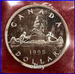 1952 Canada 1 Dollar Silver Coin One Dollar ICCS PL-65