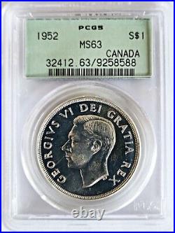 1952 Canada $1 Silver Dollar PCGS MS63 Choice Unc Coin