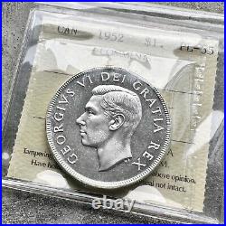 1952 NWL Canada 1 Dollar Silver Coin One Dollar ICCS PL 65 Old Holder