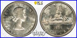 1955 Canada $1 Silver Dollar Arnprior Die Breaks Bu Pcgs Ms63 Choice Coin 1955 Canada $1 Silver Dollar Arnprior Die Breaks Bu Pcgs Ms63 Choice Coin