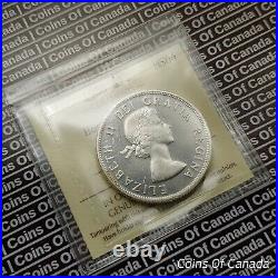 1956 Canada $1 Silver Dollar ICCS MS 64 Heavy Cameo RARE COIN! #coinsofcanada