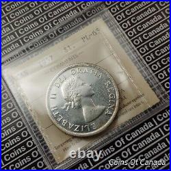 1957 Canada $1 Silver Dollar Coin ICCS PL 65 #coinsofcanada