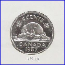 1957 Canada Silver Prooflike set all coins GEM PL65 RCMINT wrapper is torn