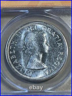 1958 Canada 1 Dollar Large Silver Coin British Columbia Graded MS65 by ANACS b