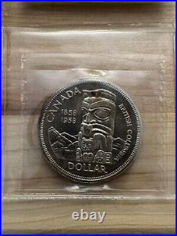 1958 PL-67 $1 Canada Silver Dollar Coin Death Dollar Totem Pole ICCS