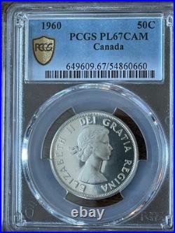 1960 50 Cent Canada PCGS PL67 CAMEO Amazing Mirrors