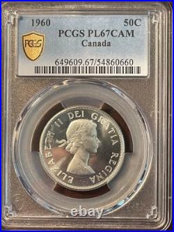 1960 50 Cent Canada PCGS PL67 CAMEO Amazing Mirrors