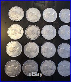 1963 Canada Silver Dollar $1 Coin Collection Lot Of 16 Coins