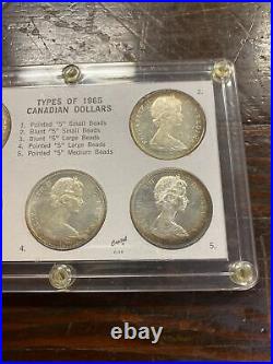 1965 Canada Silver Dollar Variety Set (5) Coin Set