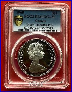 1965 Type 4 Canada 1 Dollar Silver Coin One Dollar PCGS Proof-Like PL-64 DCAM