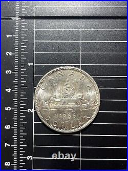 1966 Canada Silver Dollar Coin 23.33 Grams. 800 Silver Large Beads circulated