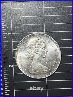 1966 Canada Silver Dollar Coin 23.33 Grams. 800 Silver Large Beads circulated