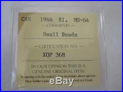 1966 Canada Silver Dollar Small Beads MS64 Extremely Rare Coin