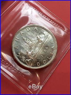 1966 Large Beads Canada 1 Dollar Silver Coin One A29 ICCS GEM MS 65 $650 SALE