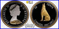1967-2017 Alex Colville Design 50C Wolf 5oz Silver Coin Big Coin PCGS PR69DCAM