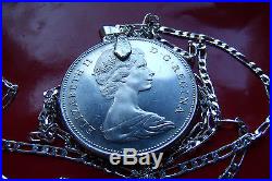 1967 CANADA SILVER GOOSE DOLLAR COIN Pendant on a 30 925 Sterling Silver Chain