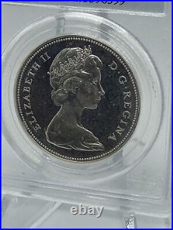 1967 Canada 1$ Silver Dollar Coin PCGS PL66 PARTIAL DIVING GOOSE 15 30 degrees