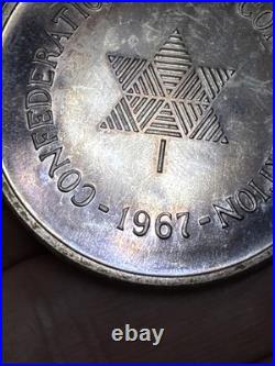 1967 Canada Confederation 100 Years Metal. 925 Toner With Case & Box