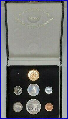 1967 Canada Silver Proof Set-7 Coins With$20 Gold Coin Toned in RCM Case DW