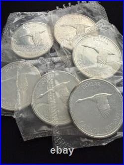 1967 Canadian Silver Dollar Coins 80% $1 PL Cellophane